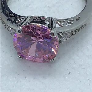 Sterling silver pink Topaz ring